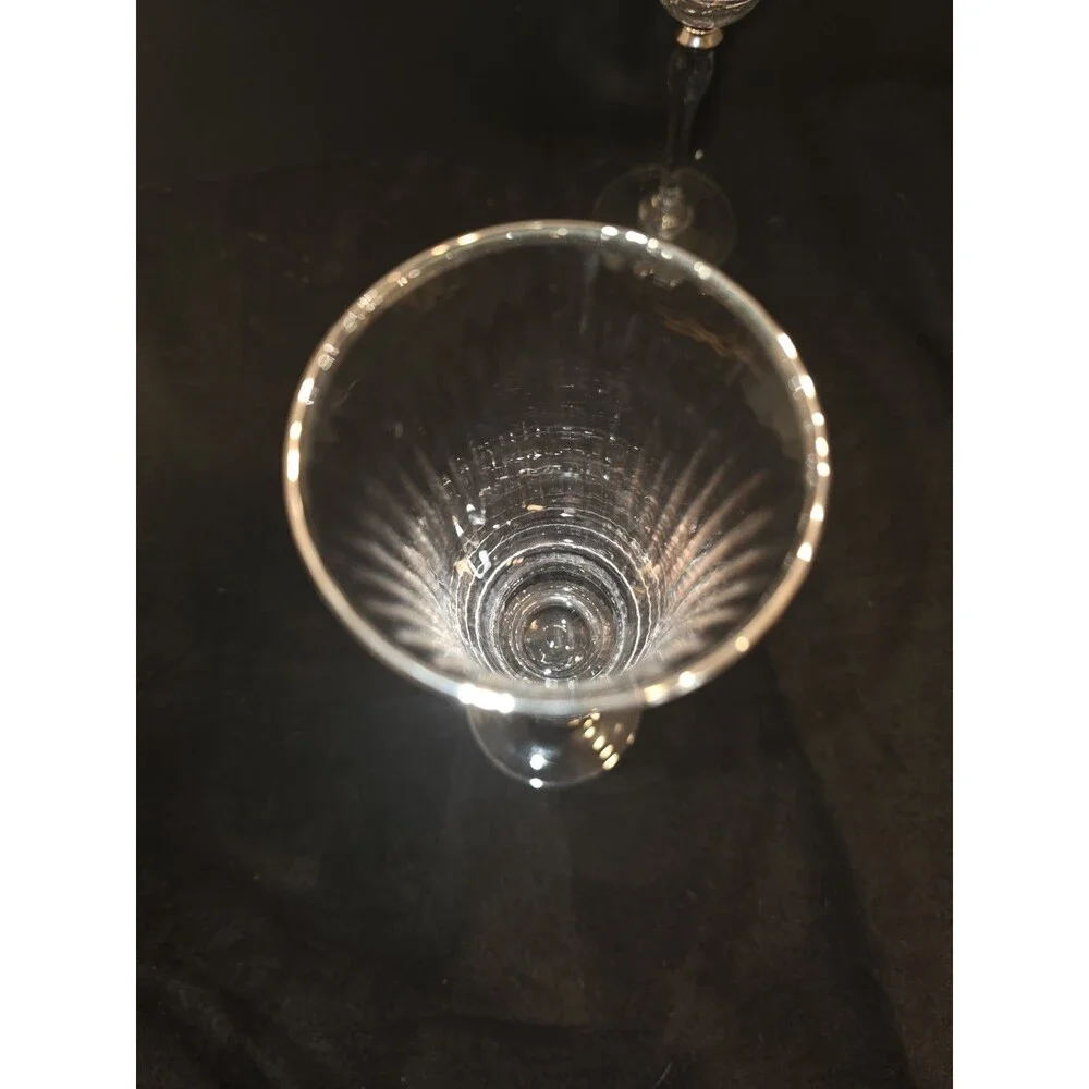 Set Of 2‎ Block Crystal Platinum Ball/Optic  Champagne Flute